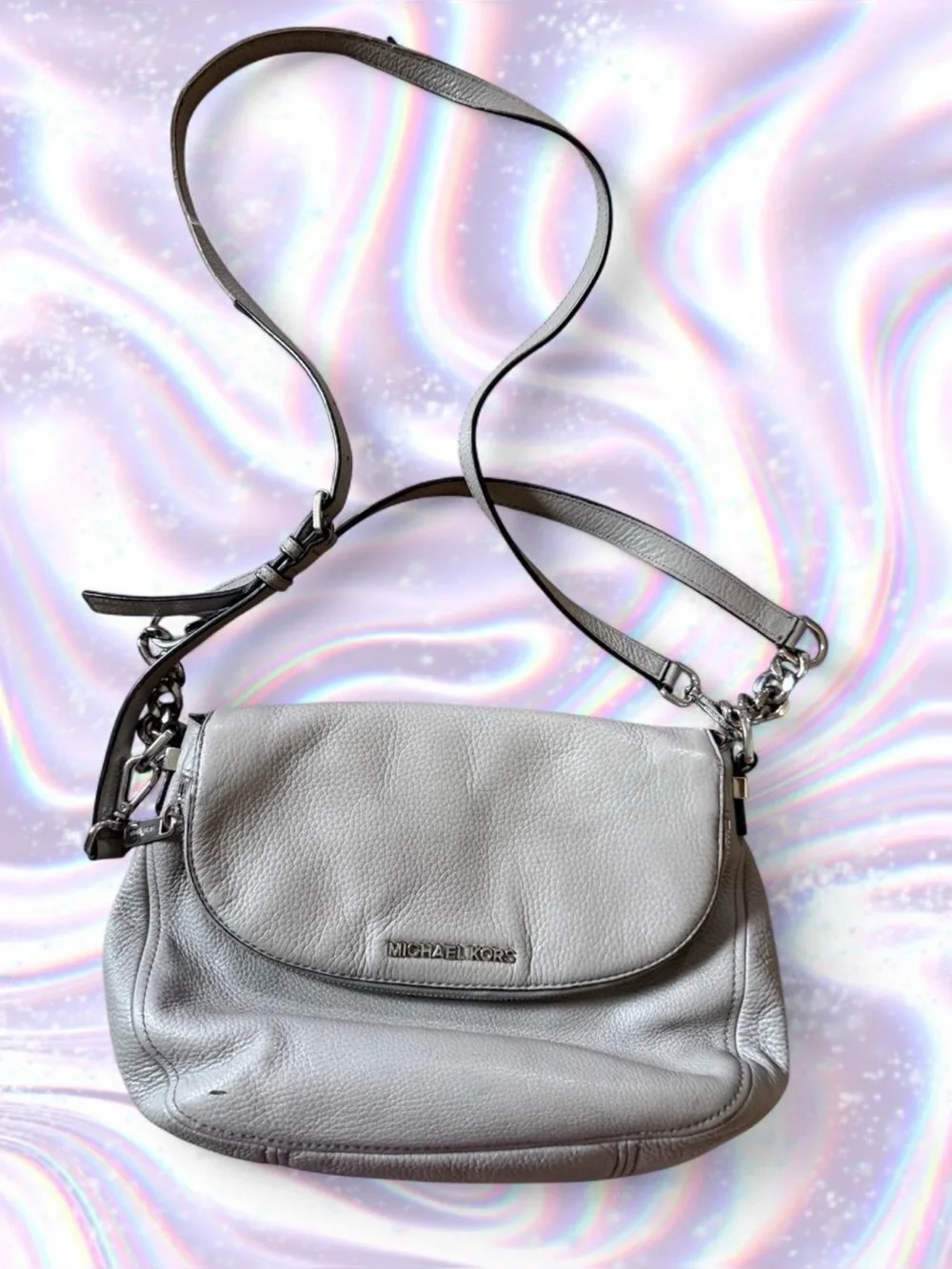 Michael Kors Taupe Leather Crossbody Bag